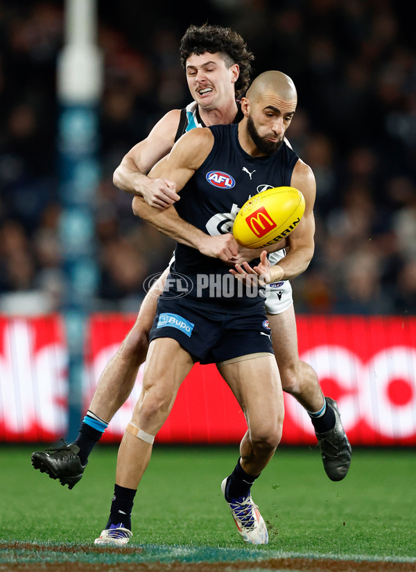 AFL 2024 Round 20 - Carlton v Port Adelaide - A-52163273