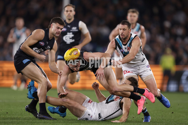 AFL 2024 Round 20 - Carlton v Port Adelaide - A-52163281