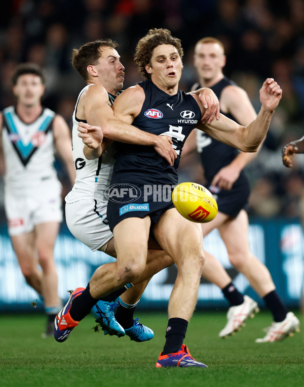 AFL 2024 Round 20 - Carlton v Port Adelaide - A-52163292
