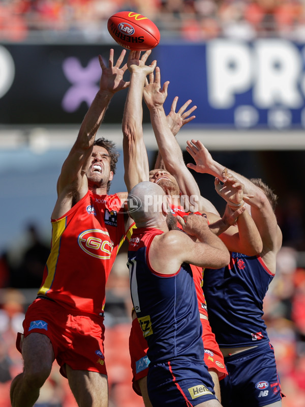 AFL 2024 Round 23 - Gold Coast v Melbourne - A-53063919