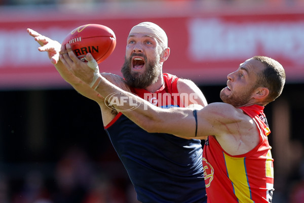 AFL 2024 Round 23 - Gold Coast v Melbourne - A-53069226