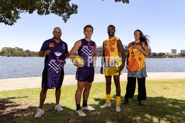 AFL 2025 Media - Indigenous All Stars Guernsey & Sherrin Reveal 160125 - A-56201099