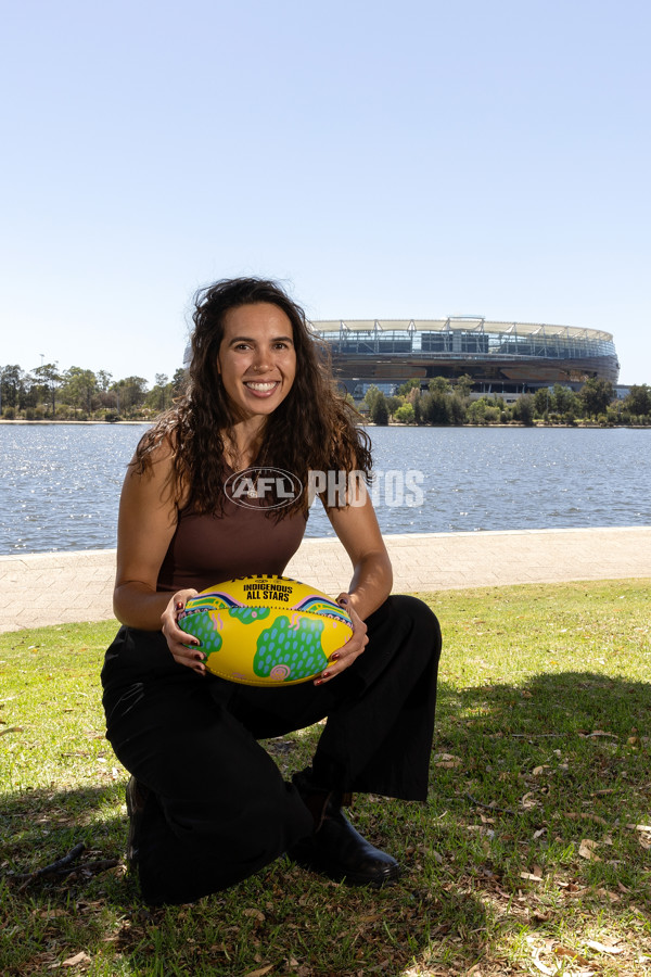 AFL 2025 Media - Indigenous All Stars Guernsey & Sherrin Reveal 160125 - A-56201103
