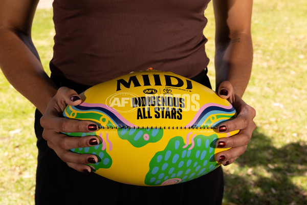 AFL 2025 Media - Indigenous All Stars Guernsey & Sherrin Reveal 160125 - A-56201104