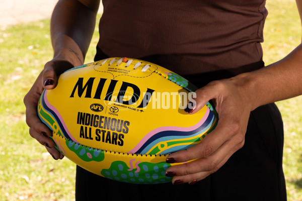 AFL 2025 Media - Indigenous All Stars Guernsey & Sherrin Reveal 160125 - A-56202283