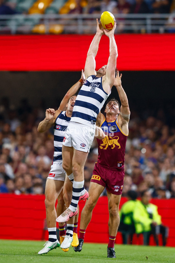 AFL 2025 Round 03 - Brisbane v Geelong - A-58199294