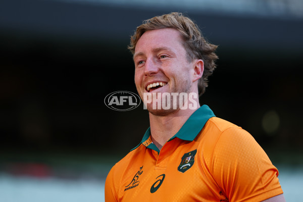 AFL 2025 Media - Australian Wallabies and Essendon Bombers Media Opportunity - A-60706535