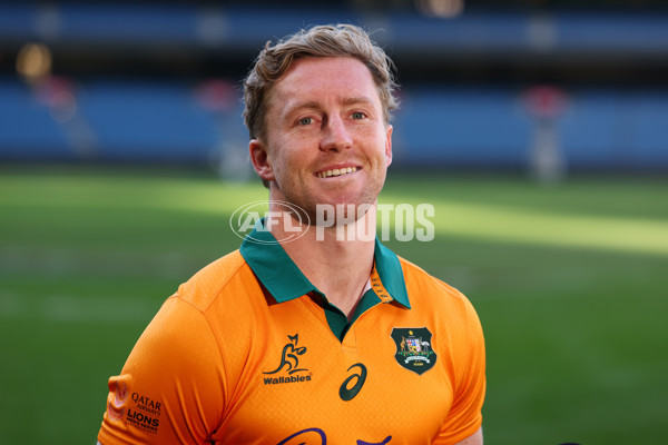 AFL 2025 Media - Australian Wallabies and Essendon Bombers Media Opportunity - A-60708283