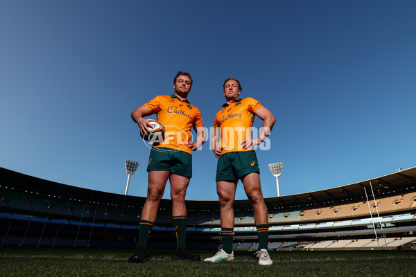 AFL 2025 Media - Australian Wallabies and Essendon Bombers Media Opportunity - A-60708344