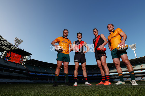 AFL 2025 Media - Australian Wallabies and Essendon Bombers Media Opportunity - A-60709109