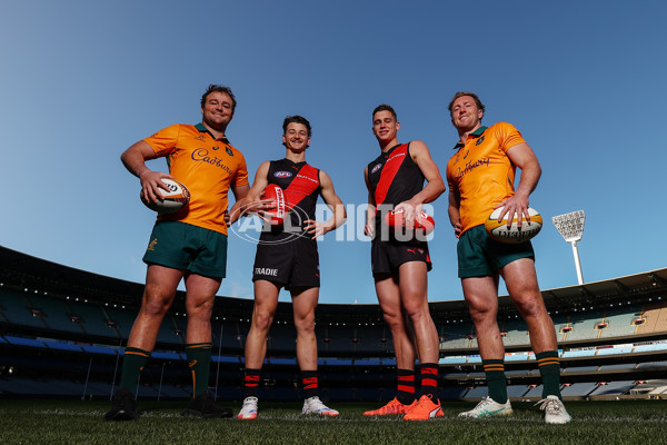 AFL 2025 Media - Australian Wallabies and Essendon Bombers Media Opportunity - A-60709110