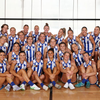 AFLW 2025 Media - North Melbourne Team Photo Day